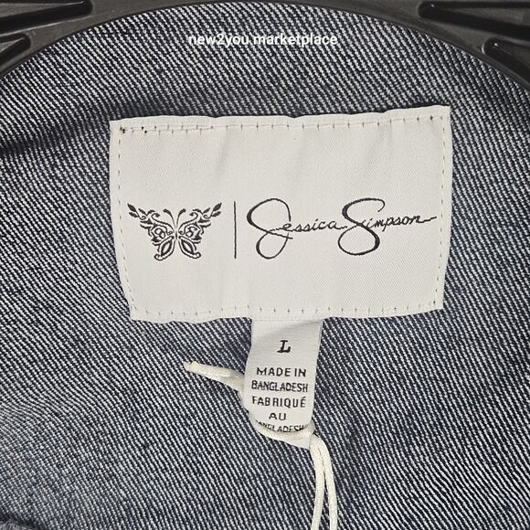 Blue Jean Jacket by Jessica Simpson. NWT. size large womans lightweight denim - Picture 7 of 13